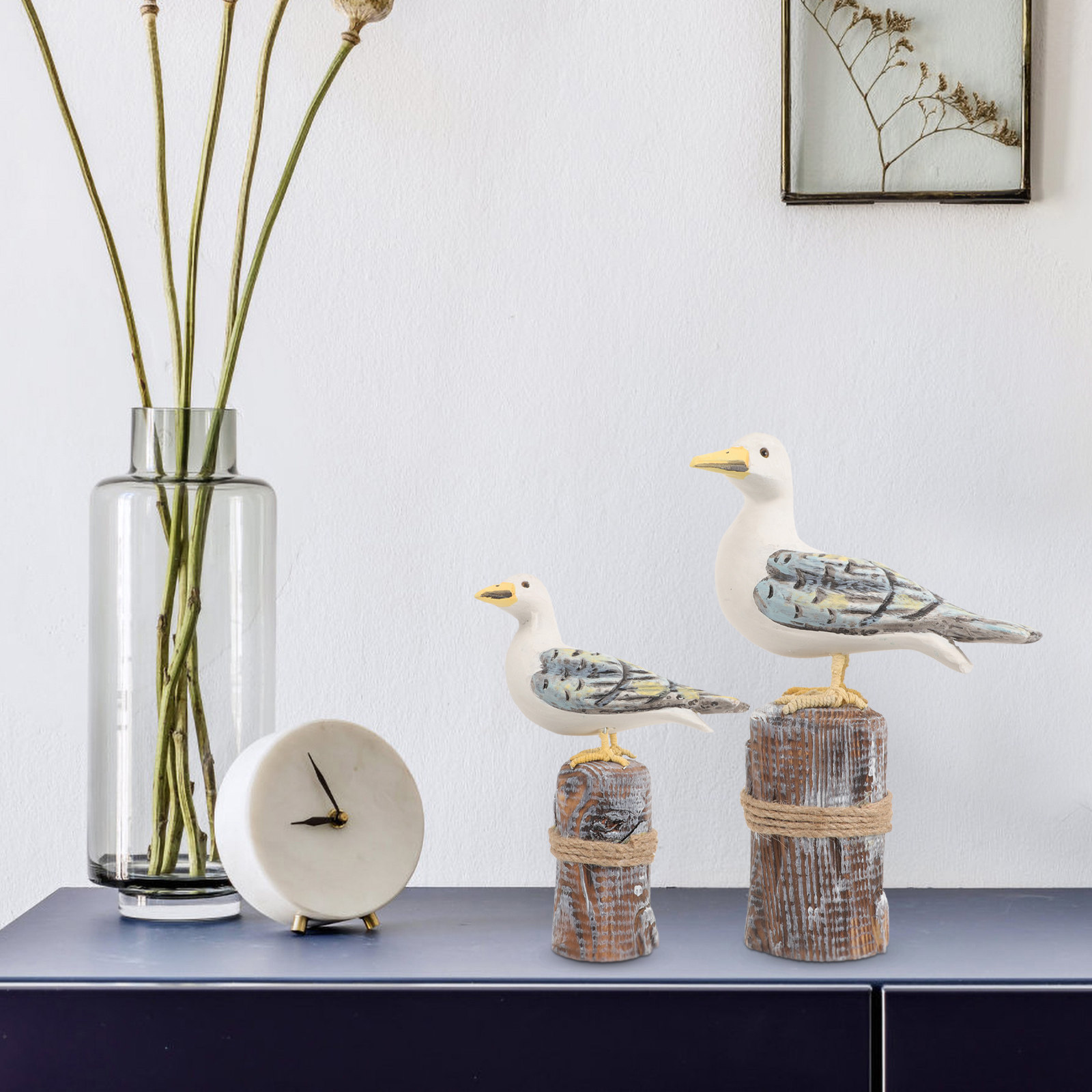 Sustainable Living Spaces - 2Pcs Sustainable Wood Seaside Bird Ornament