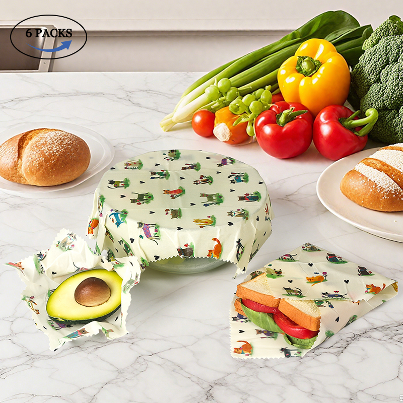 6 Packs (2S. 2M, 2L) reusable  - Beeswax Wrap Reusable recension och pris