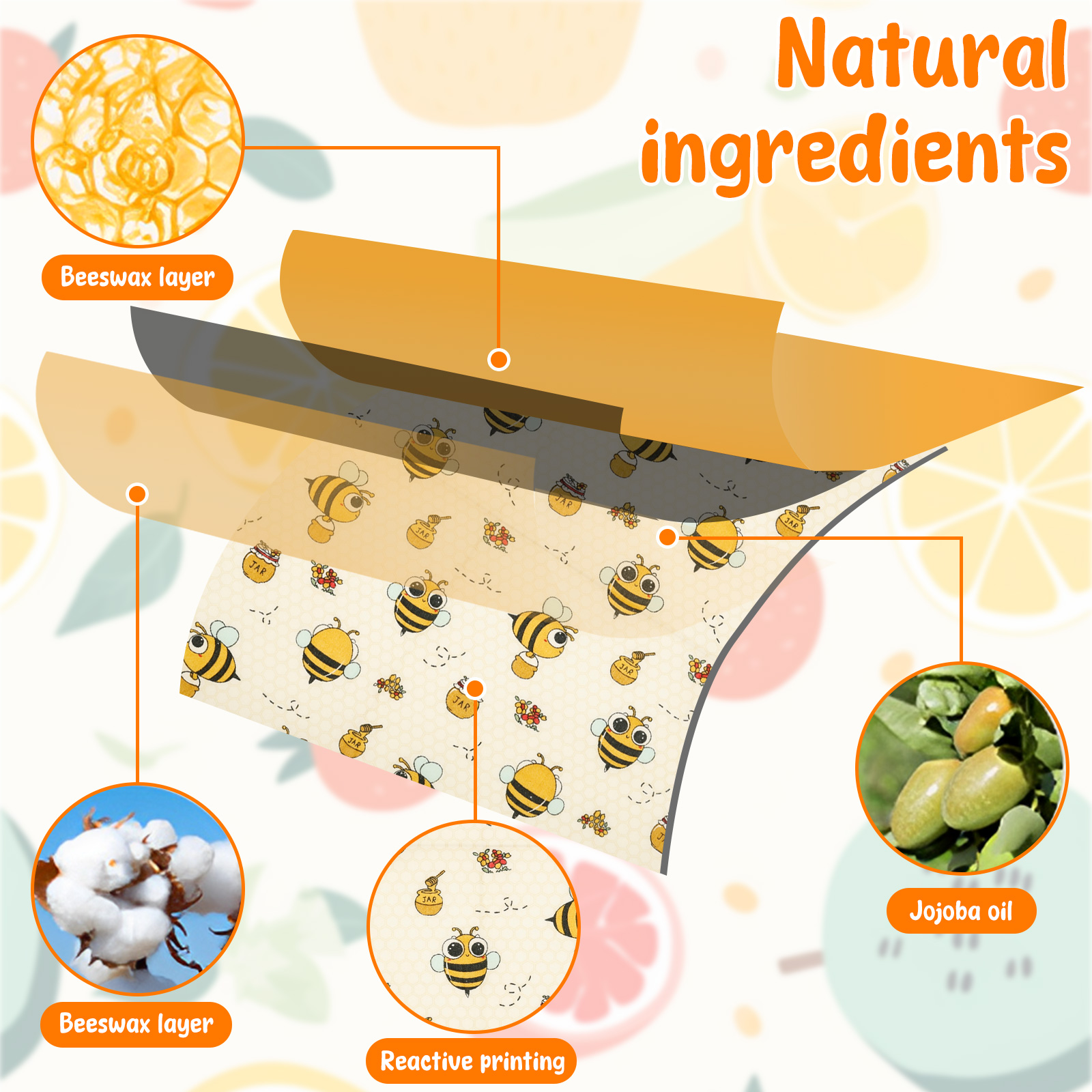 9Pcs Beeswax Food Wraps 3 Size - Beeswax Wrap Reusable recension och pris