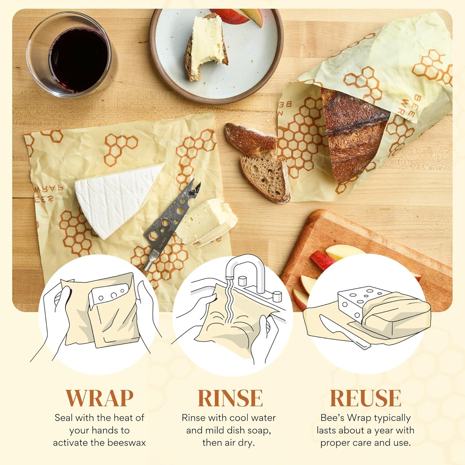 Reusable Beeswax Bread Wrap -  - Beeswax Wrap Reusable recension och pris